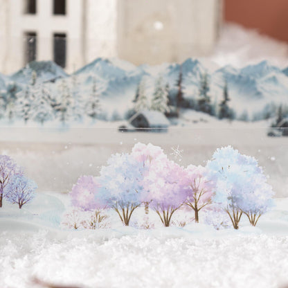 Snow Winter Landscape Decorative Tape | Winter Scenery PET Tape | Christmas Tape | Junk Journal Collage Scrapbooking Supplies Gift Wrapping