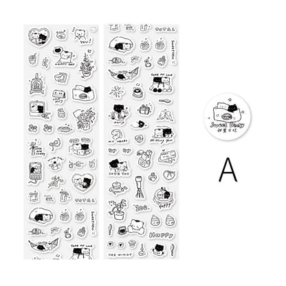 Kawaii Black Cat Read Travel Washi Tape |  Cat Lover Decorative Tape Stickers | Creative DIY Journal Planner School Stationery