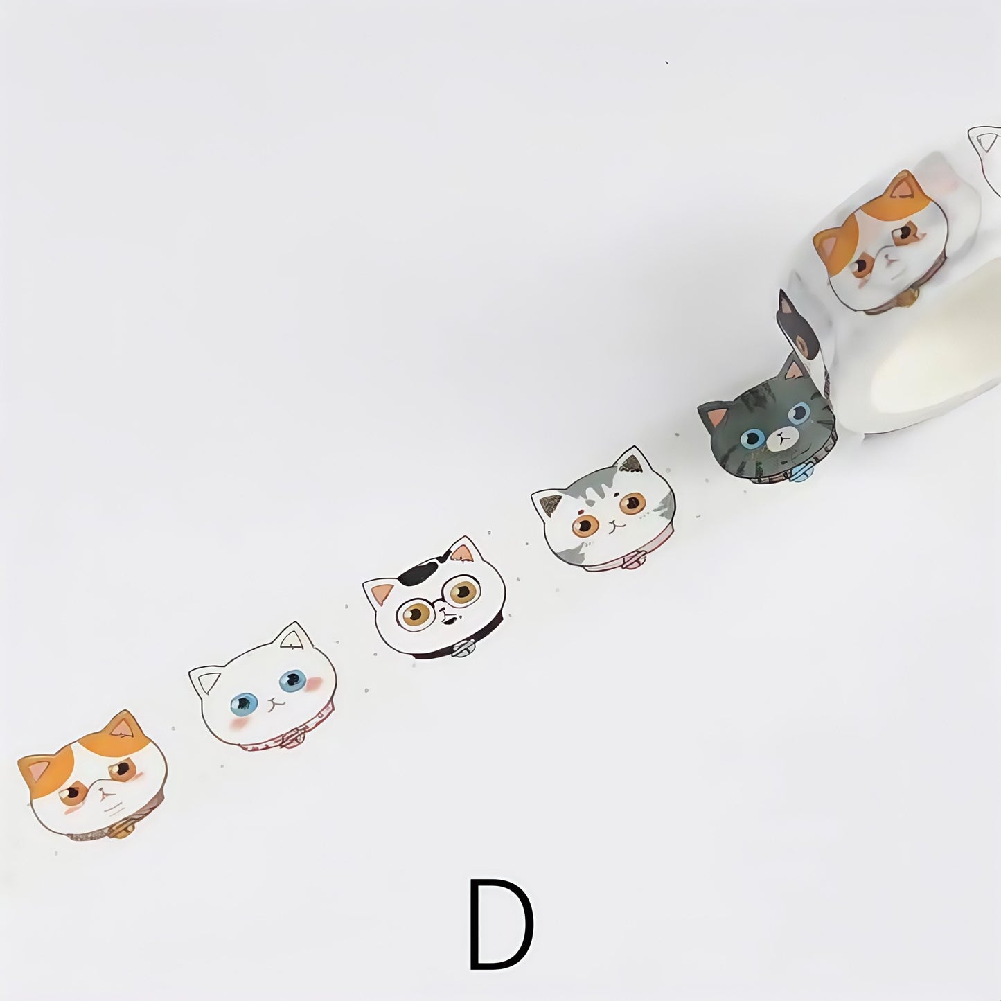 Kawaii Black Cat Washi Tape |  Cat Kitten Decorative Tape | Cow Cat Cat Paw | Scrapbooking Kids Craft Supplies | Essential for Planners Bujo