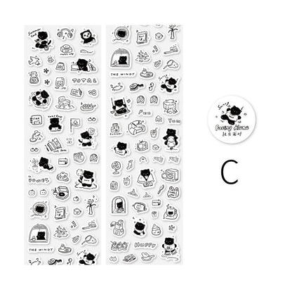 Kawaii Black Cat Read Travel Washi Tape |  Cat Lover Decorative Tape Stickers | Creative DIY Journal Planner School Stationery