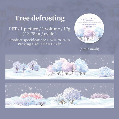 Snow Winter Landscape Decorative Tape | Winter Scenery PET Tape | Christmas Tape | Junk Journal Collage Scrapbooking Supplies Gift Wrapping