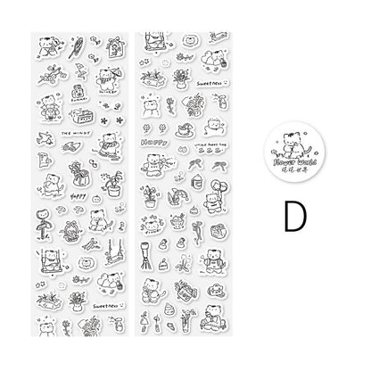Kawaii Black Cat Read Travel Washi Tape |  Cat Lover Decorative Tape Stickers | Creative DIY Journal Planner School Stationery