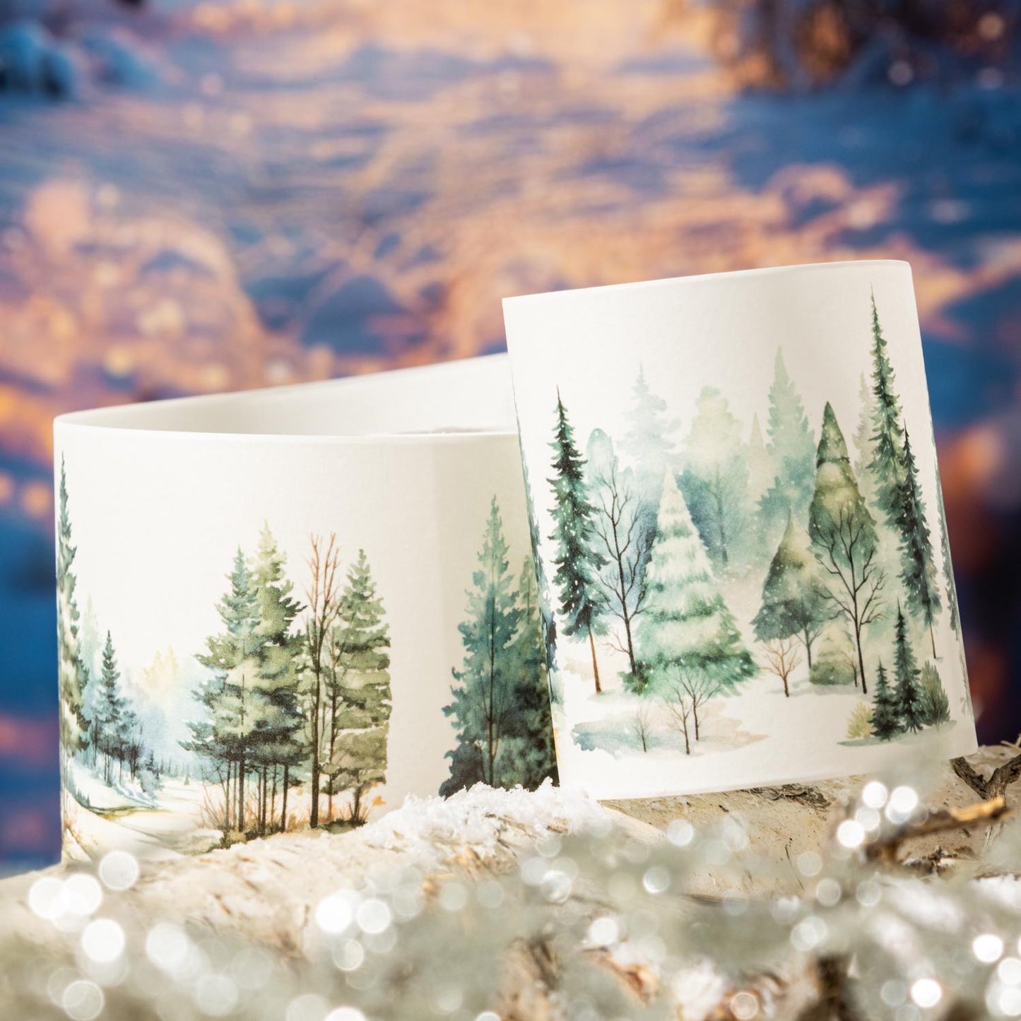 Snow Winter Landscape Decorative Tape | Cozy Winter Tape | Christmas Tape | Junk Journal Collage Scrapbooking Supplies Gift Wrapping