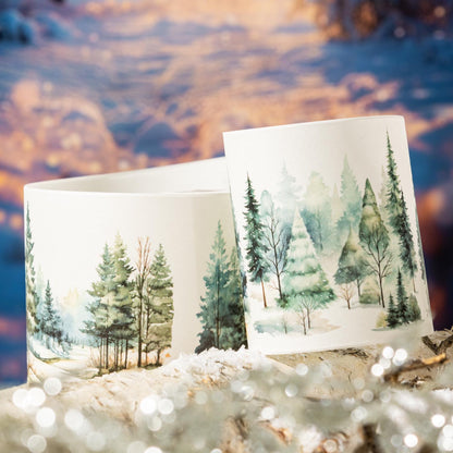 Snow Winter Landscape Decorative Tape | Cozy Winter Tape | Christmas Tape | Junk Journal Collage Scrapbooking Supplies Gift Wrapping