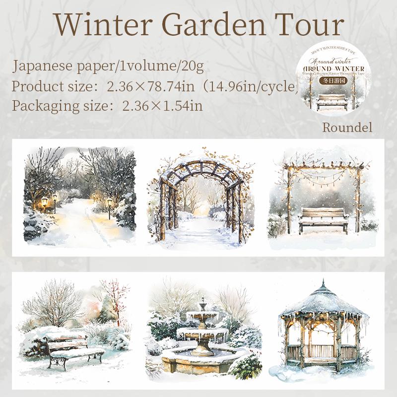 Snow Winter Landscape Decorative Tape | Cozy Winter Tape | Christmas Tape | Junk Journal Collage Scrapbooking Supplies Gift Wrapping