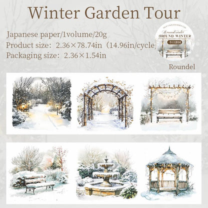 Snow Winter Landscape Decorative Tape | Cozy Winter Tape | Christmas Tape | Junk Journal Collage Scrapbooking Supplies Gift Wrapping