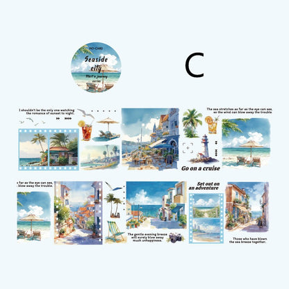 Beautiful Scenery  Tape | Travel Sketches PET tape | Masking Tape | PET Tape Roll | Travel Themes Tape | Gift Wrapping | Gift for Girls