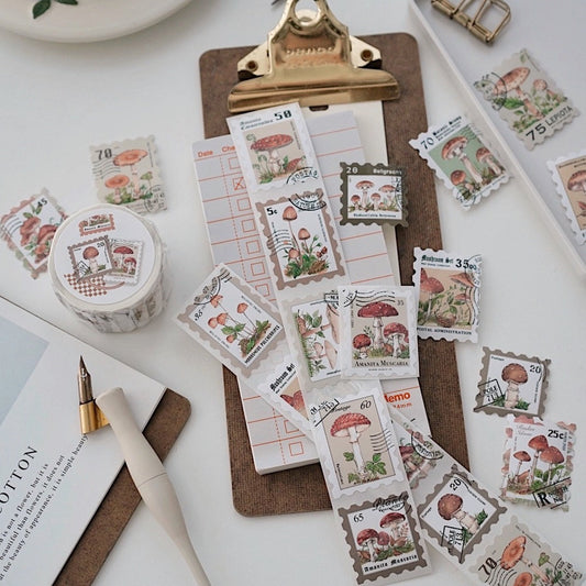 Mushroom Stamp Album Washi Tape | Planner | Bullet Journal | Gift Wrapping