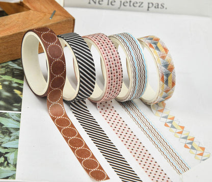 44 Rolls Simple Pattern Washi Tape Set | Solid Colors Masking Tape | Decorative Tapes | Gift Wrapping Planner Bullet Journal Craft Supplies