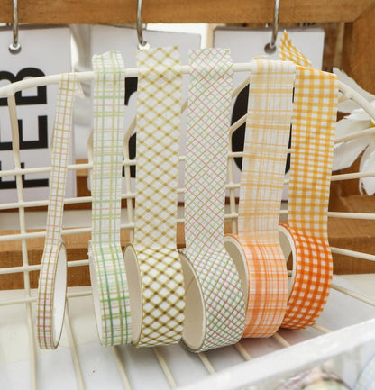 32 Rolls Creamcolor Plaid Washi Tape Set | Basic Japanese Washi Tape | Decorative Tapes | Planner Bullet Journal Collage Supplies