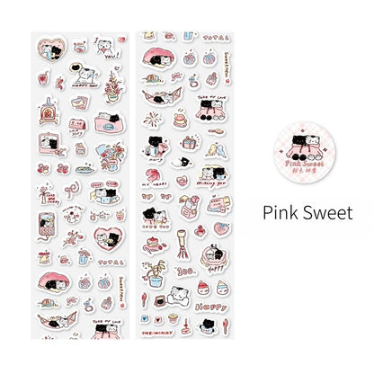 Kawaii Cat Daily Life Washi Tape | Cat Coffee Flower Decor Material Decorative Tape | Creative DIY Journal Planner School Stationery