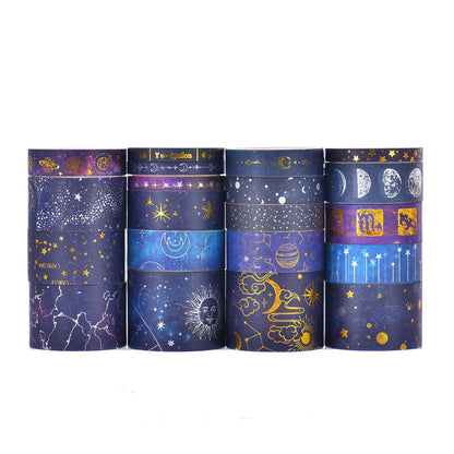 20 Rolls Premium Gold Sliver Foil Universe Washi Tape Set | Bullet Journal | Japanese Washi Tape | Decorative Tapes | Planner Bullet Journal