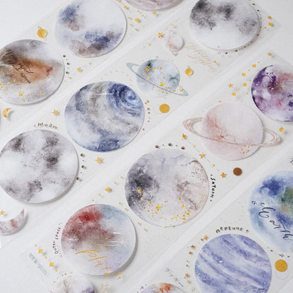 Galaxy Moon PET Tape | Junk Journal | Deco Stickers | Planner Journal Craft Scrapbooking Supplies | Gift for Her