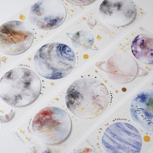 Galaxy Moon PET Tape | Junk Journal | Deco Stickers | Planner Journal Craft Scrapbooking Supplies | Gift for Her