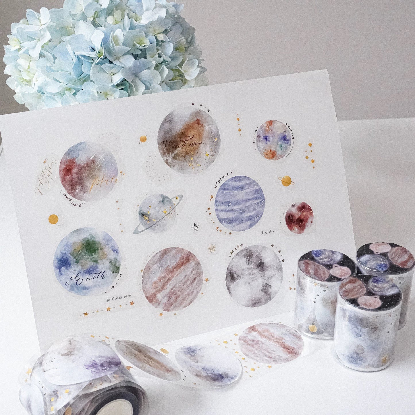 Galaxy Moon PET Tape | Junk Journal | Deco Stickers | Planner Journal Craft Scrapbooking Supplies | Gift for Her