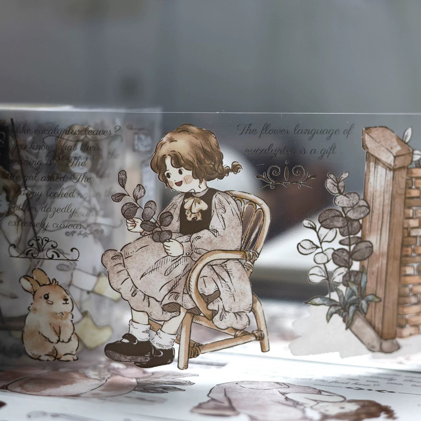 Retro Girl Floral Washi Tape | PET Tape | Junk Journal Kit | Deco Stickers for Planner | Kids Craft | Planner Scrapbooking Supplies