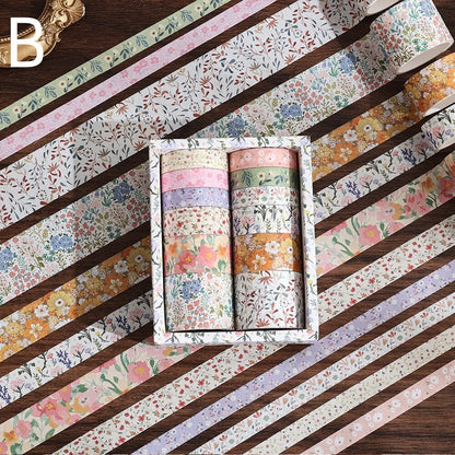 Retro Mini Floral Pattern Washi Tape | Japanese Masking Tape | Decorative Tapes | Planner Accessories Bullet Journal Craft DIY Supplies