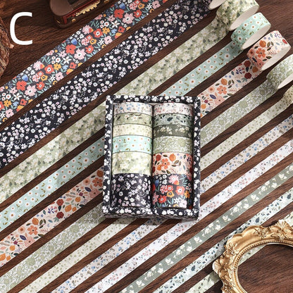 Retro Mini Floral Pattern Washi Tape | Japanese Masking Tape | Decorative Tapes | Planner Accessories Bullet Journal Craft DIY Supplies