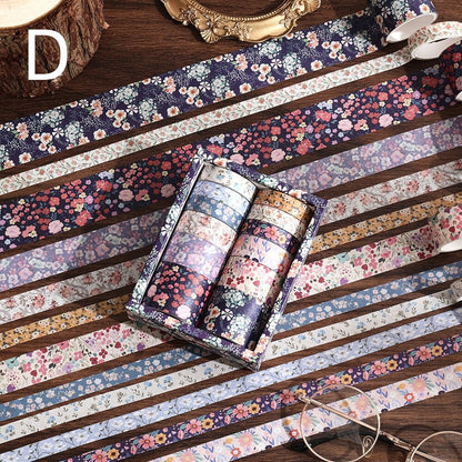 Retro Mini Floral Pattern Washi Tape | Japanese Masking Tape | Decorative Tapes | Planner Accessories Bullet Journal Craft DIY Supplies