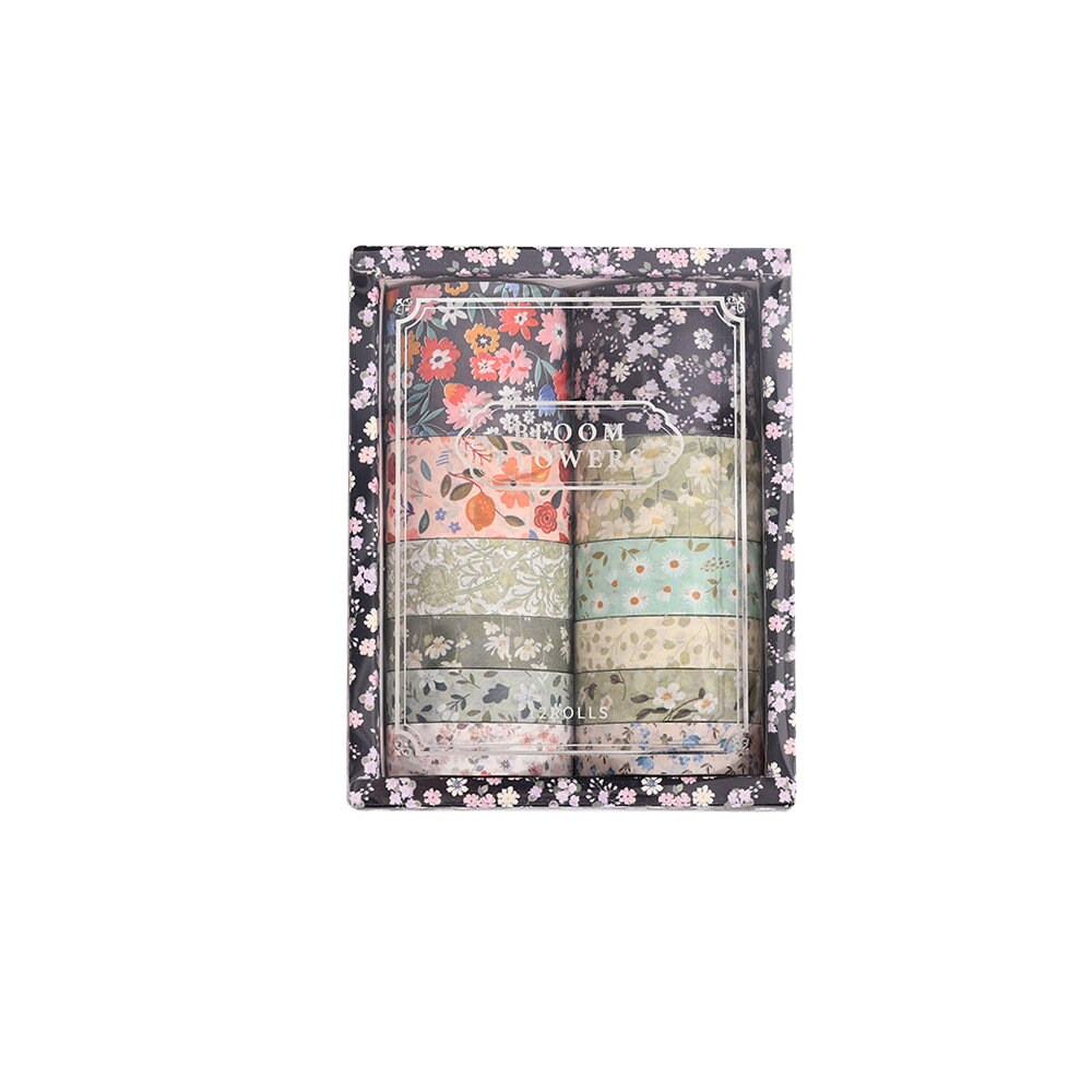 Retro Mini Floral Pattern Washi Tape | Japanese Masking Tape | Decorative Tapes | Planner Accessories Bullet Journal Craft DIY Supplies