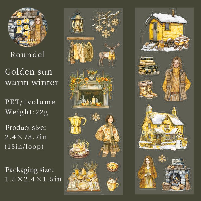 Snow Winter Landscape and Girl Tape | Winter Life PET tape | Masking Tape |PET Tape Roll | Winter Themes Tape |Gift Wrapping |Gift for Girls