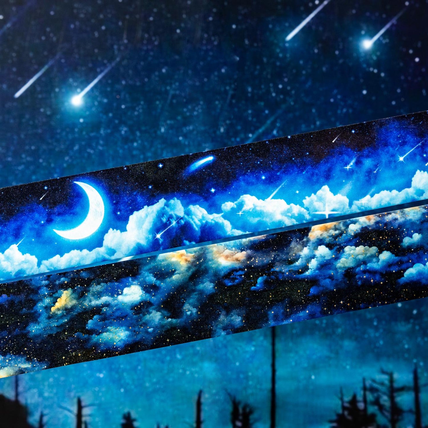 Shimmering  Star Sky Washi Tape | Sky Decorative Tape Stickers | Junk Journal Planner Bullet Journal Collage Craft Scrapbooking Supplies