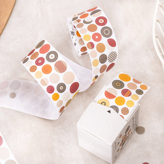 Dot Round Die Cut Tape | Dot Planner Sticker Tape | Dot BuJo Sticker | Planner Study School Supplies