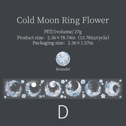 Moon Phase PET Tape | Moon and Stars Decorative Tapes Stickers | Junk Journal Planner Bullet Journal Collage Craft Scrapbooking Supplies