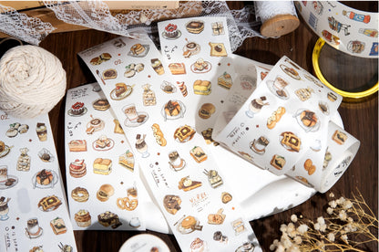 Cute Coffee Snacks Drink Dessert Mini Sticker | Cozy Life | Coffee Lover Decorative Washi Tape | Journal Scrapbooking Collage Supplies