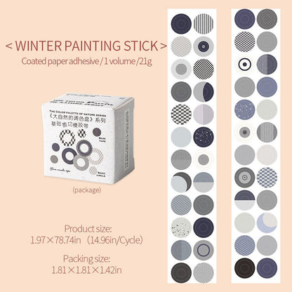 Dot Round Die Cut Tape | Dot Planner Sticker Tape | Dot BuJo Sticker | Planner Study School Supplies