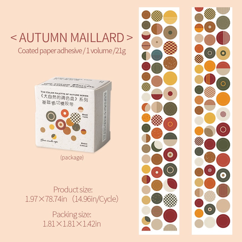 Dot Round Die Cut Tape | Dot Planner Sticker Tape | Dot BuJo Sticker | Planner Study School Supplies