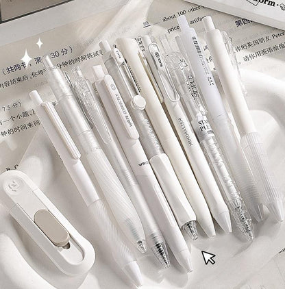 5pcs Minimalist  Pen Set | Black Gel Ink Pens | Planner Pens | Writing Supplies | Cute Stationery Journaling Planner Study Pen Supplies