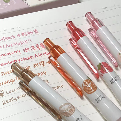 Fruit-scented Quick Dry Colorful Ink Pen | Aesthetic Colored Gel Pens | Cute Collage School Office Planner Journal Pens Supplies Stationery