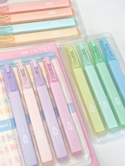 Milk Color Highlighter Pen | Highlighters Marker Pen | Aesthetic Cute Planner Journal Reading Drawing Pens | Study Writing Supplies
