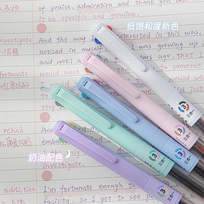 3 in 1 Multi-Color Pen | Three-color Ink Gel Pen | Quick Dry Ink Pen | Planner Pens | Student Pen Writing Supplies Stationery