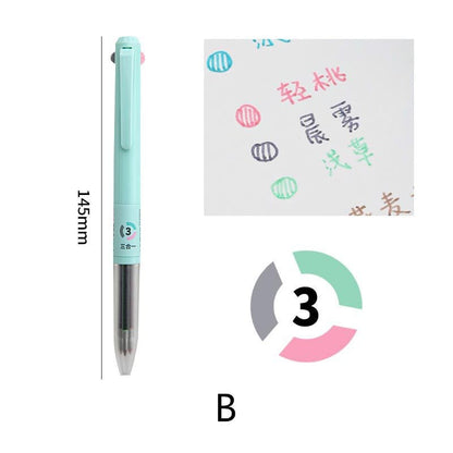3 in 1 Multi-Color Pen | Three-color Ink Gel Pen | Quick Dry Ink Pen | Planner Pens | Student Pen Writing Supplies Stationery