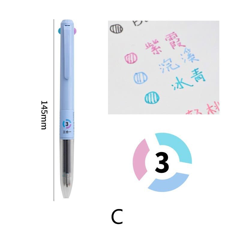 3 in 1 Multi-Color Pen | Three-color Ink Gel Pen | Quick Dry Ink Pen | Planner Pens | Student Pen Writing Supplies Stationery