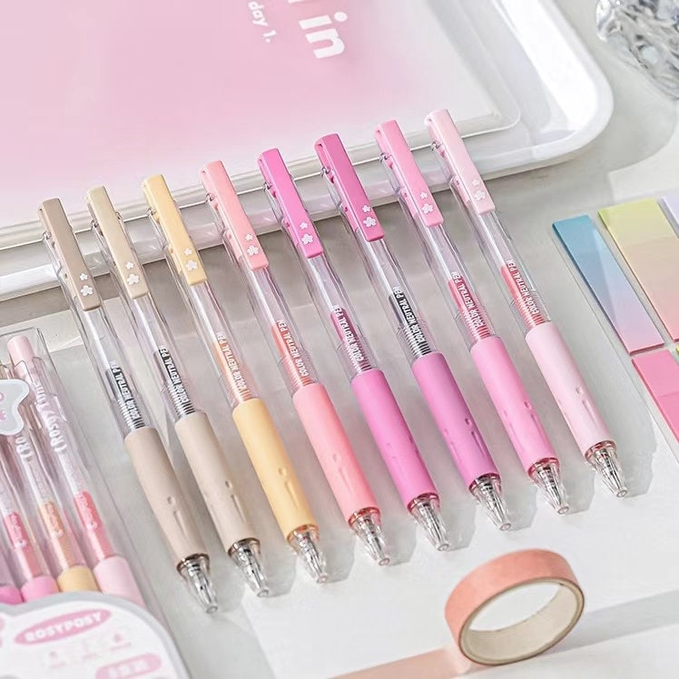 Coloured Juice Gel Pens Set |  Retractable Gel Roller Pen | Writing Supplies | Cute Stationery Journaling Planner Study Arts Pen Supplies