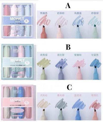 Monet Highlighter Pens｜Coloured Marker Pens | Super Soft Tip | Pastel Colors | Planner Journal Pens | Study School Office Drawing Pens