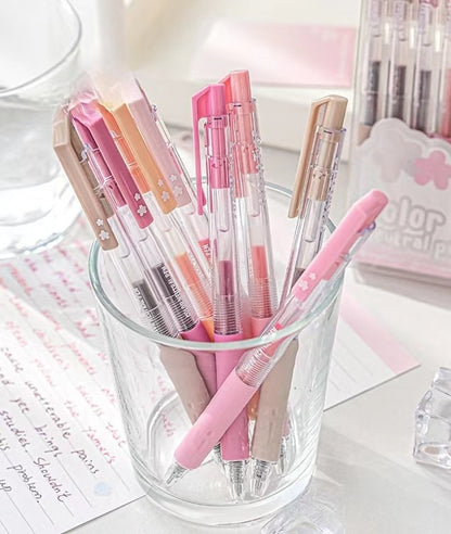 Coloured Juice Gel Pens Set |  Retractable Gel Roller Pen | Writing Supplies | Cute Stationery Journaling Planner Study Arts Pen Supplies