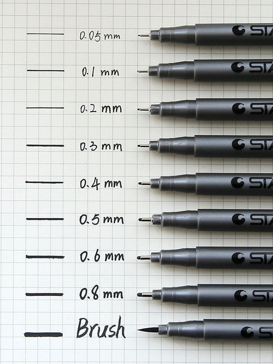 STA Pigment Fine Liner Pen |  Graphic & Brush Pen  |  Black Fineliner Marker