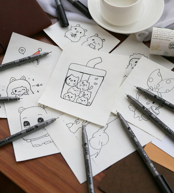 STA Pigment Fine Liner Pen |  Graphic & Brush Pen  |  Black Fineliner Marker