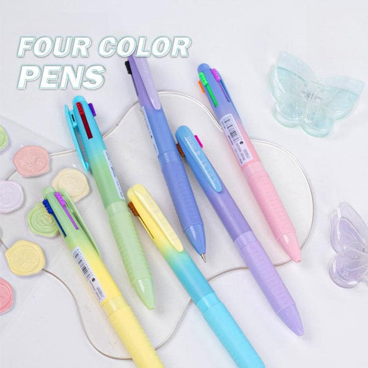 4 Color Gel Ink Pen 0.5mm 0.7mm | Multi Color Gel Pen | Smooth Planner Pens | Student Pen Writing Supplies Stationery