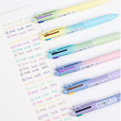 4 Color Gel Ink Pen 0.5mm 0.7mm | Multi Color Gel Pen | Smooth Planner Pens | Student Pen Writing Supplies Stationery