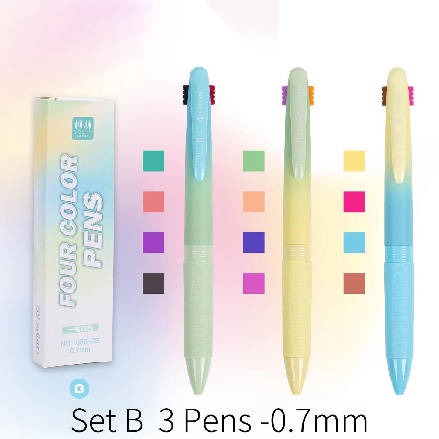 4 Color Gel Ink Pen 0.5mm 0.7mm | Multi Color Gel Pen | Smooth Planner Pens | Student Pen Writing Supplies Stationery