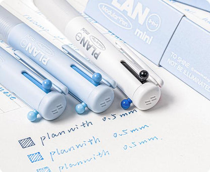Mini Chubby Tri-Color Pen | 3-in-1 Click Pen | Gel Ink Pen 0.5mm | Bullet Journal Planner Study Note-Taking | Cute Pens | School Supplies