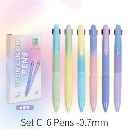 4 Color Gel Ink Pen 0.5mm 0.7mm | Multi Color Gel Pen | Smooth Planner Pens | Student Pen Writing Supplies Stationery