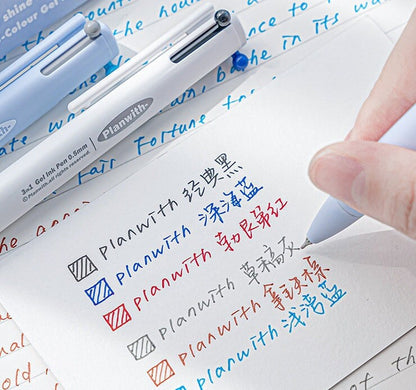 3 Color Gel Ink Pen 0.5mm | Simplicity Solid Color Gel Pen | Smooth Planner Pens | Student Pen Writing Supplies Stationery