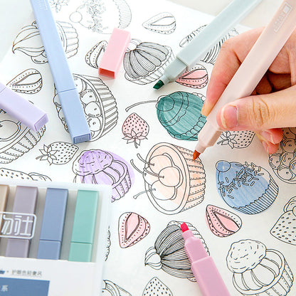 Cream Color Highlighter Pen｜Rainbow Color | Highlighter Marker Pen | Study Supplies