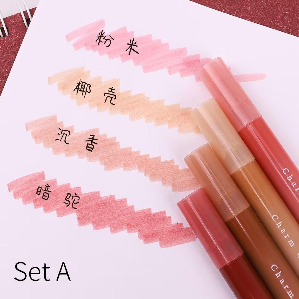 Retro Highlighter Pens Set | High Capacity Marker Pen | DIY Photo Album Journal Planner Book Reading Highlighters | Doodle Drawing Pens